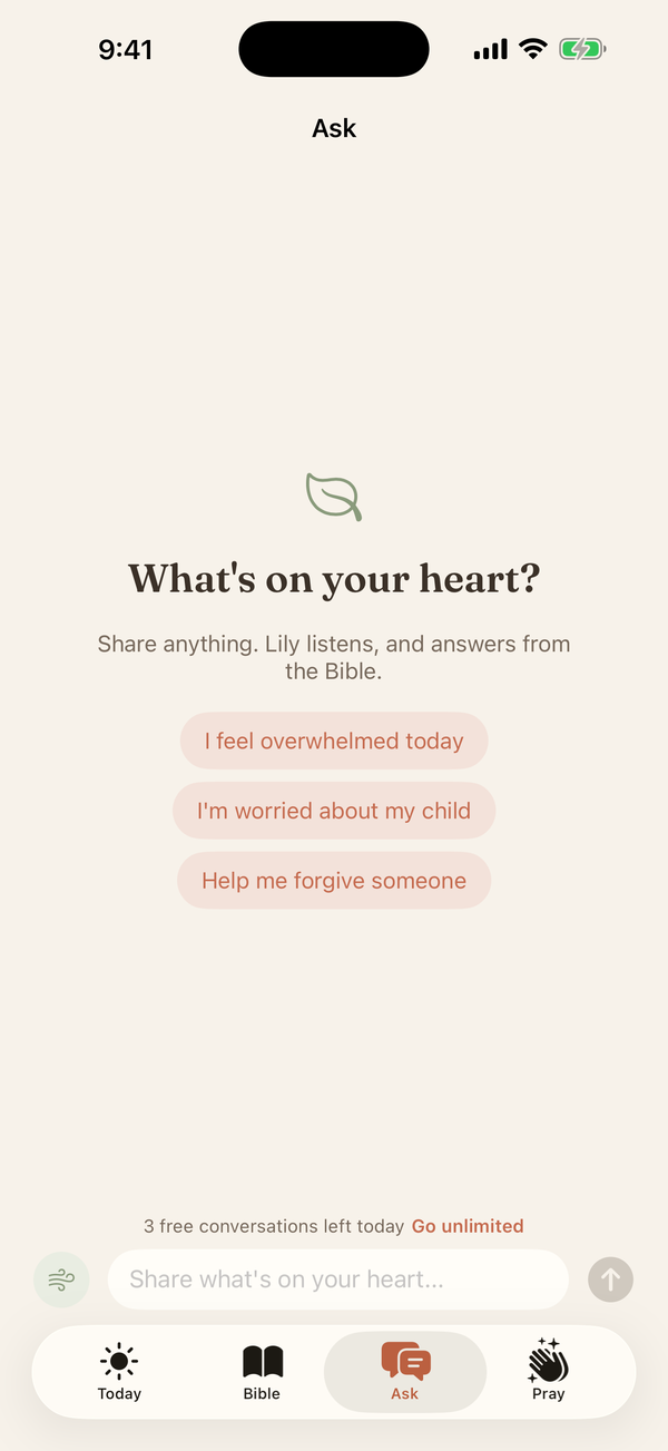 Asking Lily what is on your heart