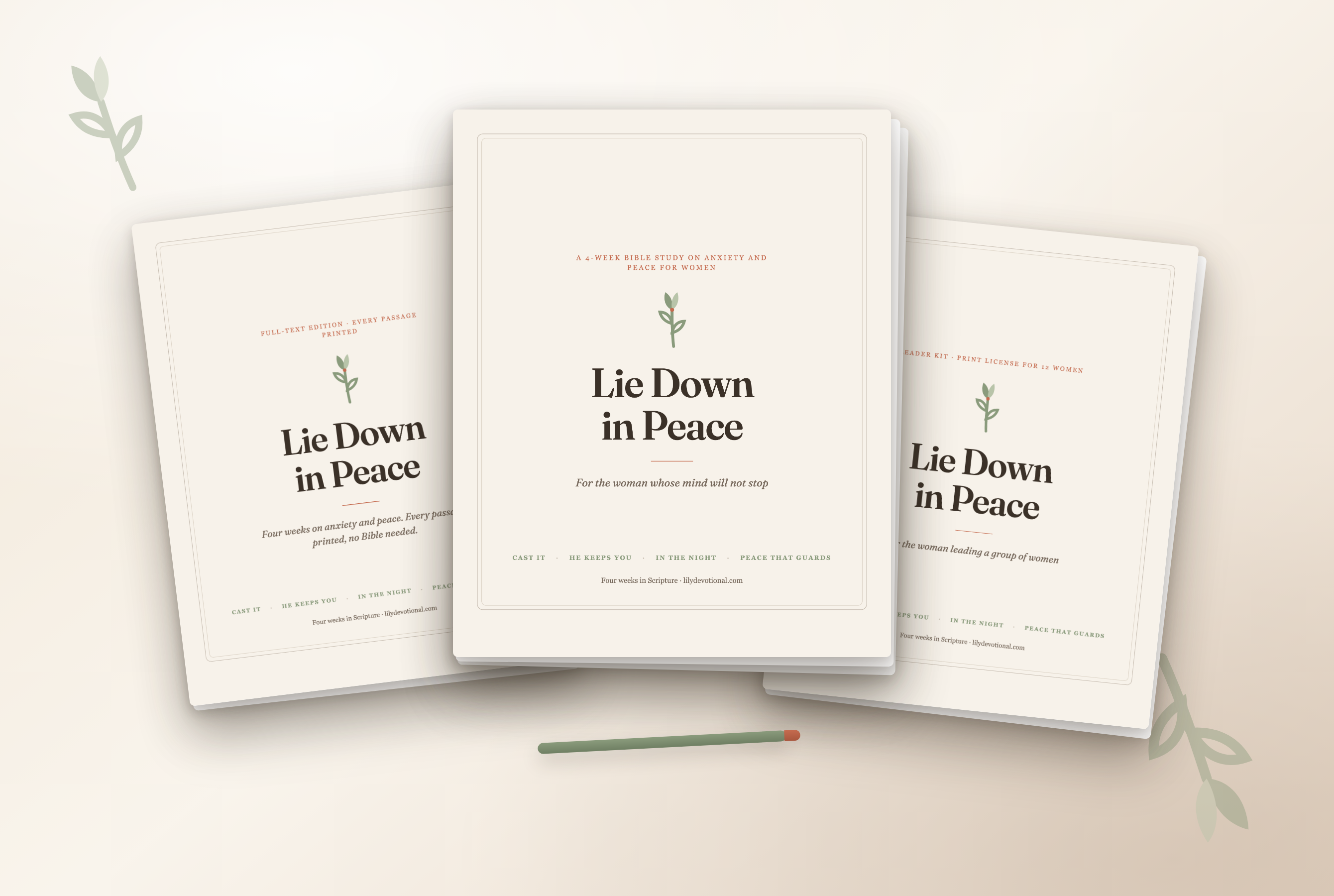 Lie Down in Peace: study PDF, full-text edition, and leader kit covers