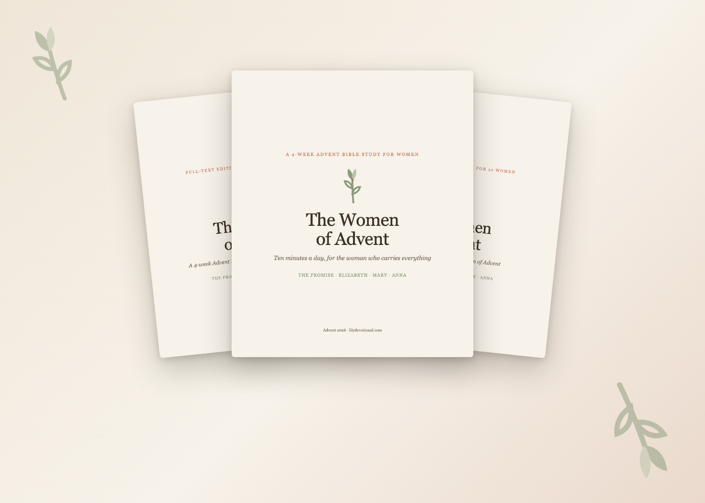 The Women of Advent: study PDF, full-text edition, and leader kit covers